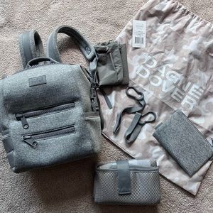 New Small Dagne Dover Indi Diaper Backpack in Heather Gray